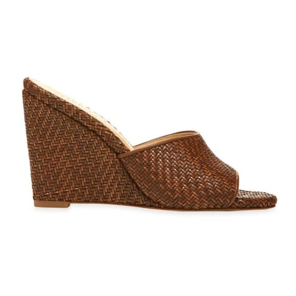 Veronica Beard Dali Single Woven Leather Wedge Sandals...
